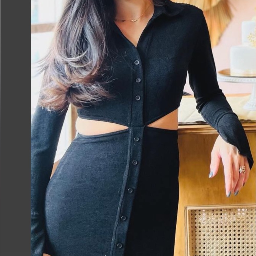 Cutout Long Sleeve Dress